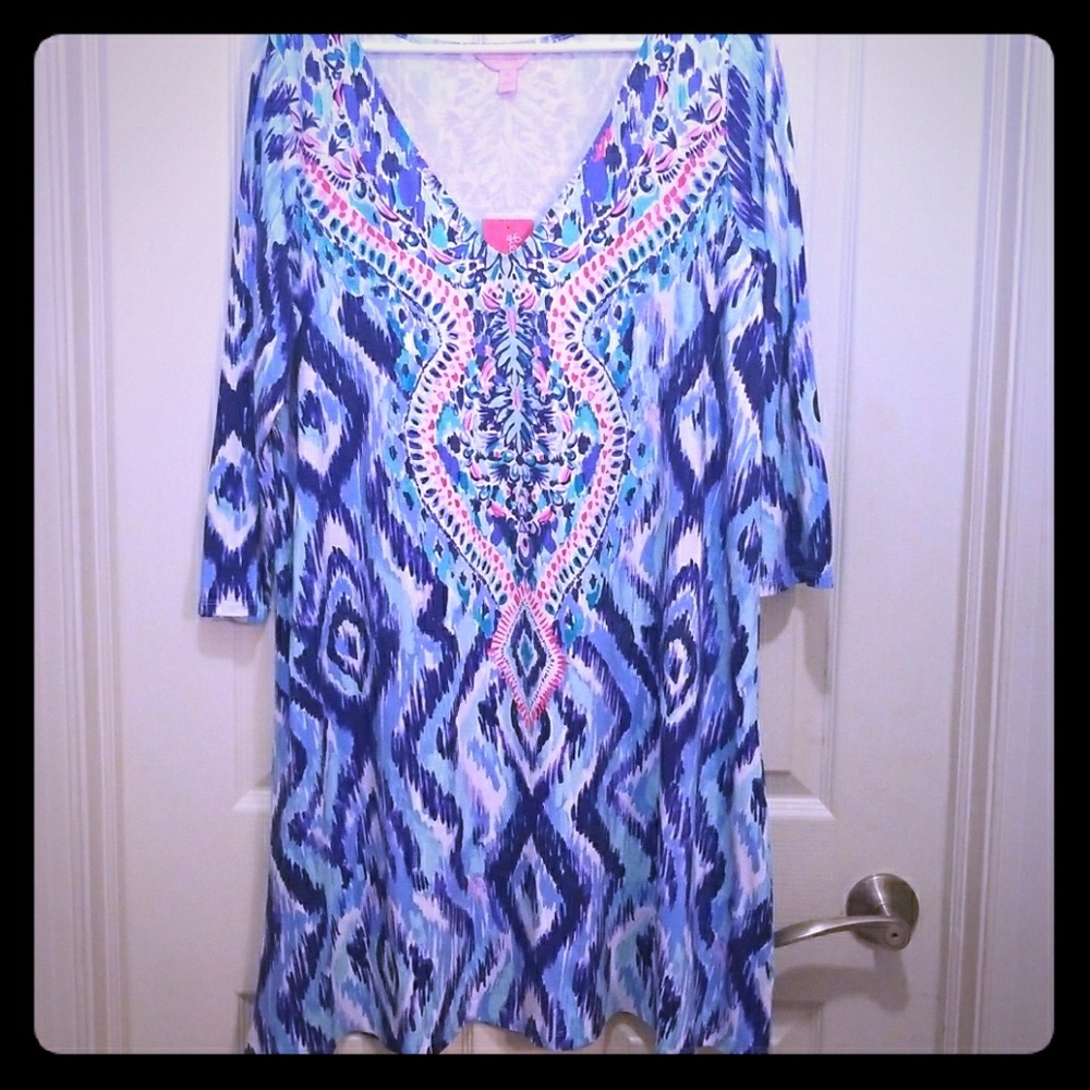 Ophelia Dress Blue Switch Skipped a Beach XL NWT